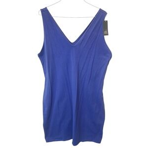 Wild Fable Womens 4X Blue V-Neck Sleeveless Tank Dress Cotton Blend Stretch NWT